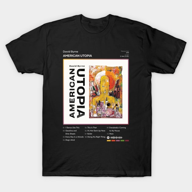 David Byrne - American Utopia Tracklist Album T-Shirt by 80sRetro